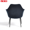New Design Retro Cafe Wood Work Lounge Dark Blue Demure Coffee Armchair