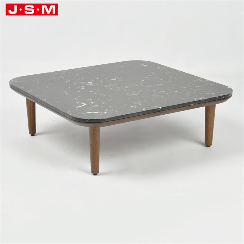 Modern Japanese Pedestal Cafe Dining Marble Square Dining Coffee Table