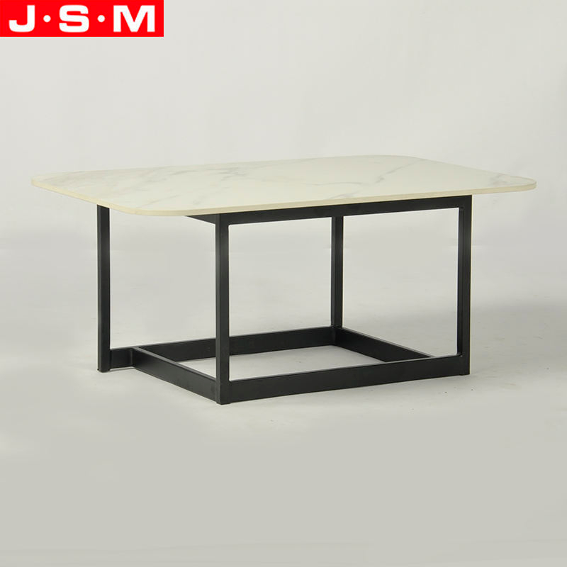 High End Artificial Stone Top Table Metal Frame Furniture Dining Room Tea Table