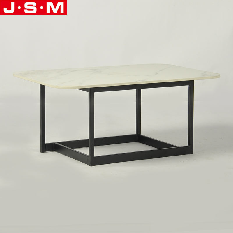 Contemporary Style Tables Artificial Stone Top Metal Frame Rectangle Tea Table