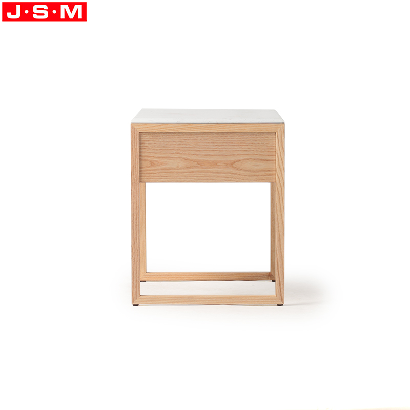 Nordic Minimalist Modern Man Made Stone Top Storage Small Cabinet Board Assembly Storage Bedside Table With One Drawer