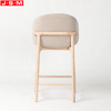 Nordic Style Fashion Home Office Bar High Back Stool Ash Timber Base Wooden High Stool