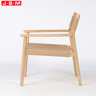 Fabric Armchair Dining Glider Armchair High Back Armchair Paper Rope Weaving Seat Ash Timber Frame