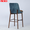 Luxury Modern Bar Chairs Stools Restaurant Nordic Breakfast Velvet Leather Wood Stool High Counter Bar Chair
