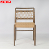 Rusticcafefurniture Sillas De Comedor Nordic Solid Wood Dining Chair American Paper Rope Back and Seat Wooden Dining Chair